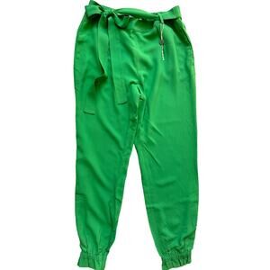 MSGM Green Paperbag Belted Trousers Joggers